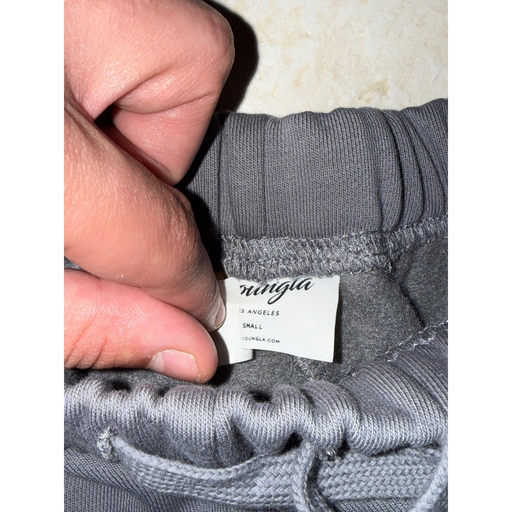 YoungLA W271 Soft Serve Joggers Gray Pink Cherry Sweatpants Women's Small NWOT - Picture 2 of 4